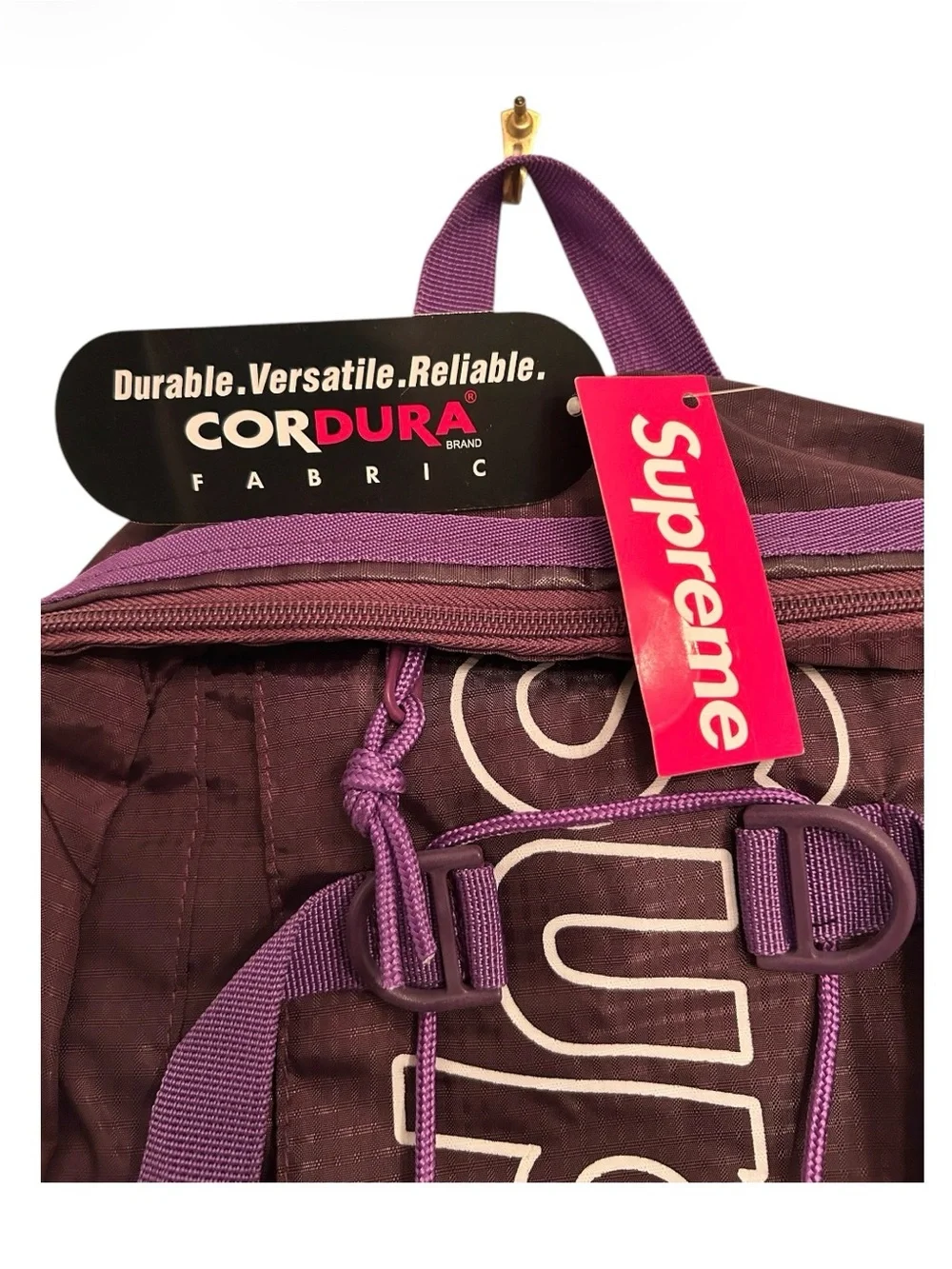 New Supreme Men's Backpack in Deep Purple with Violet Straps